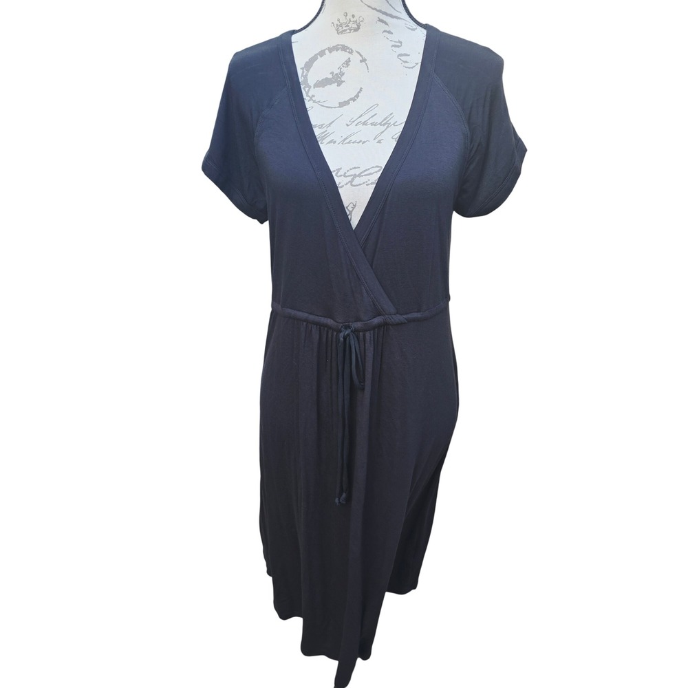 Nicole Miller 58B NWT Black Magic Faux Wrap Cover-up Dress UPF 50+ Protection L
